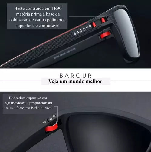 Óculos De Sol Masculino Uv400 Polarizado Moderno