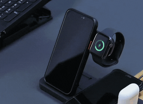Carregador De Celular Sem Fio Resistente e Dobrável Com 4 Funções